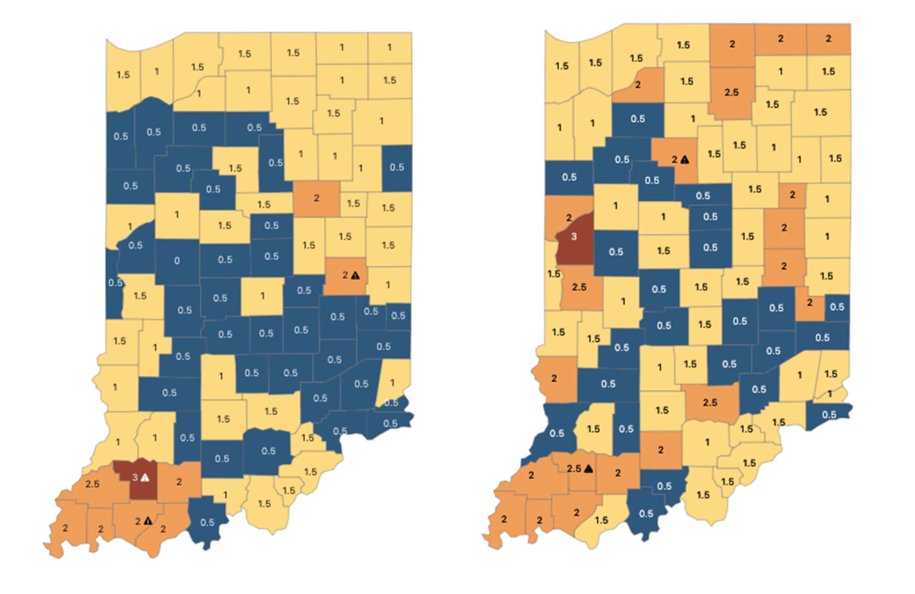 Elkhart County moves to orange
